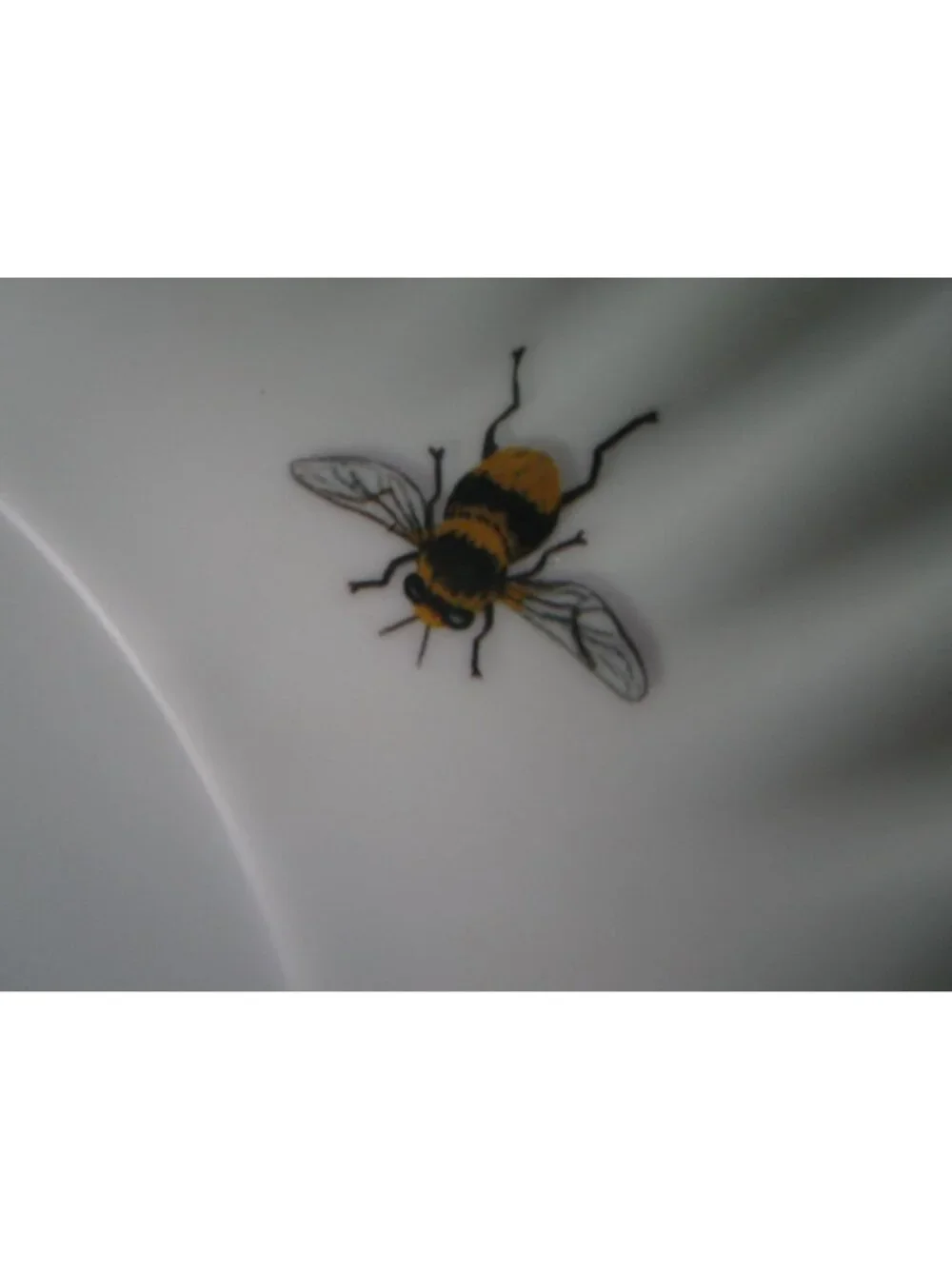 Bee Motif Melamine White Paper Plate Style One Hundred 80 Degrees Fluted Five Ge